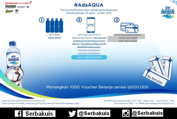 Promo Ada Aqua Berhadiah 1000 Voucher Belanja @ 500K
