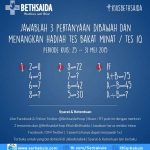 Kuis Bethsaida Berhadiah Voucher untuk Tes Bakat Minat Tes IQ