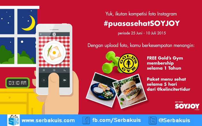 Kontes Puasa Sehat Soyjoy Hadiah Free Membership Gold's Gym 1 Tahun