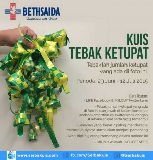 Kuis Tebak Ketupat Bethsaida Hospitals Berhadiah Voucher MCU & MAP
