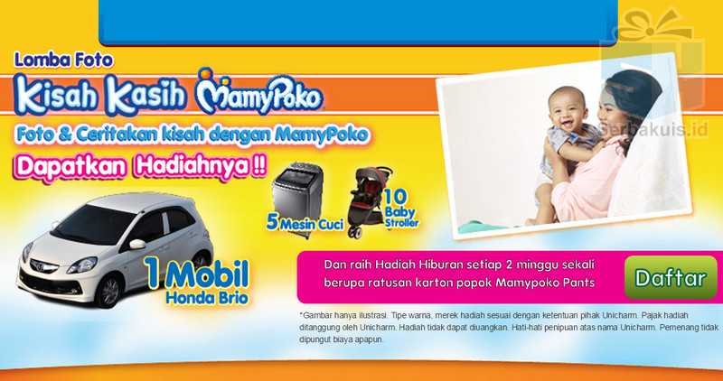 Kontes Kisah Kasih MamyPoko Berhadiah Honda Brio