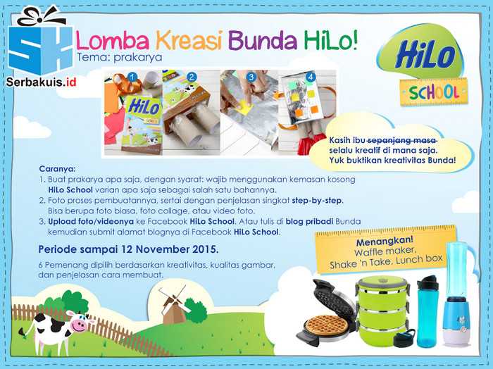 Kontes Kreasi Bunda HiLo Berhadiah Waffle Maker, Shake 'n Take & Lunch Box