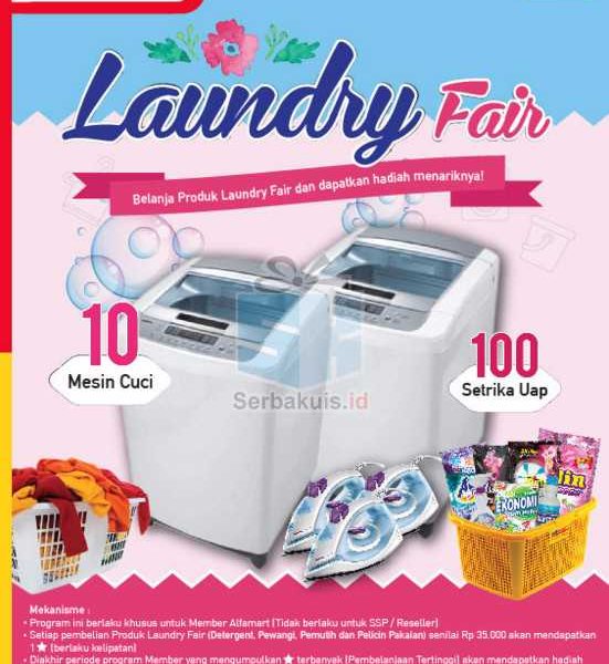 Promo Laundry Fair Alfamart Berhadiah 10 Mesin Cuci & 100 Setrika Uap