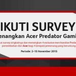 Survey Online Berhadiah Acer Predator Gaming Kit