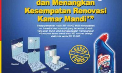 Promo Harpic Alfamart Berhadiah 40 Paket Renovasi Kamar Mandi