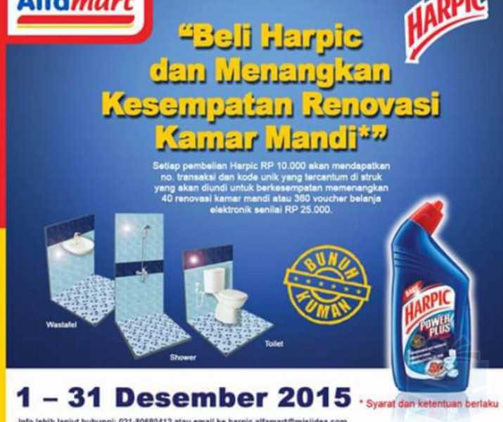 Promo Harpic Alfamart Berhadiah 40 Paket Renovasi Kamar Mandi