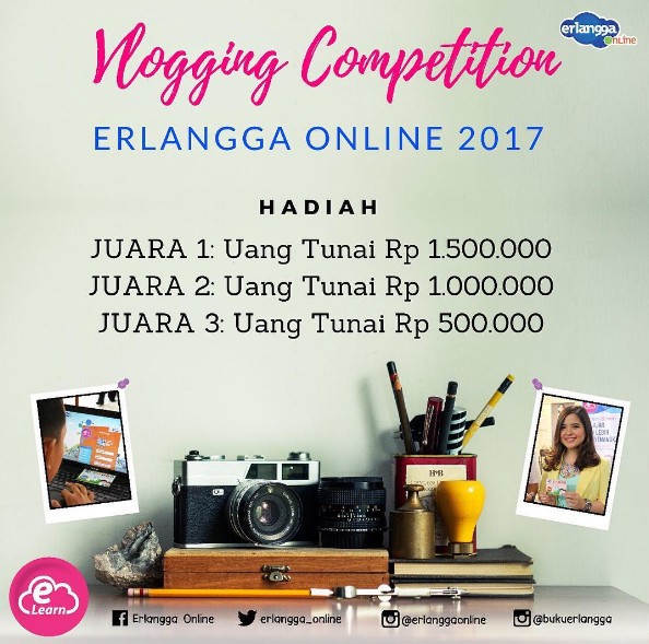 Ada Hadiah Uang 3 Juta Di Vlogging Competition Erlangga Online 2017