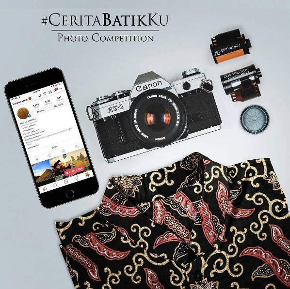 Cerita batik dengan gaya foto flatlays