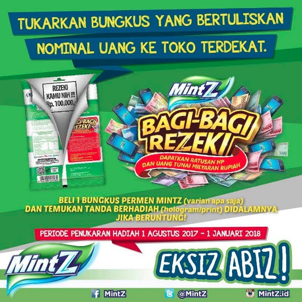 Promo Permen Mintz Berhadiah Langsung Uang Milyaran Rupiah