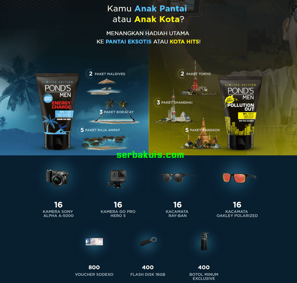 Promo Pond's Berhadiah Paket Trip, Belasan Kamera, Kacamata, Voucher, Flashdisk, dll