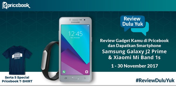Lomba Review Pricebook November Berhadiah SAMSUNG J2 Prime & Mi Band 1s