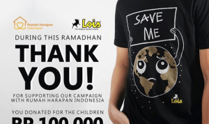 Donasi Rp 100.000 Setiap Beli Kaos Lois Jeans