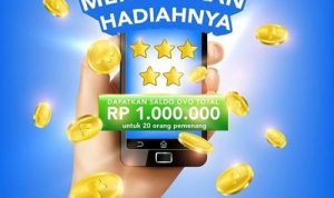 Poster Review Aplikasi FREEMO Berhadiah Saldo OVO Untuk 20 Pemenang