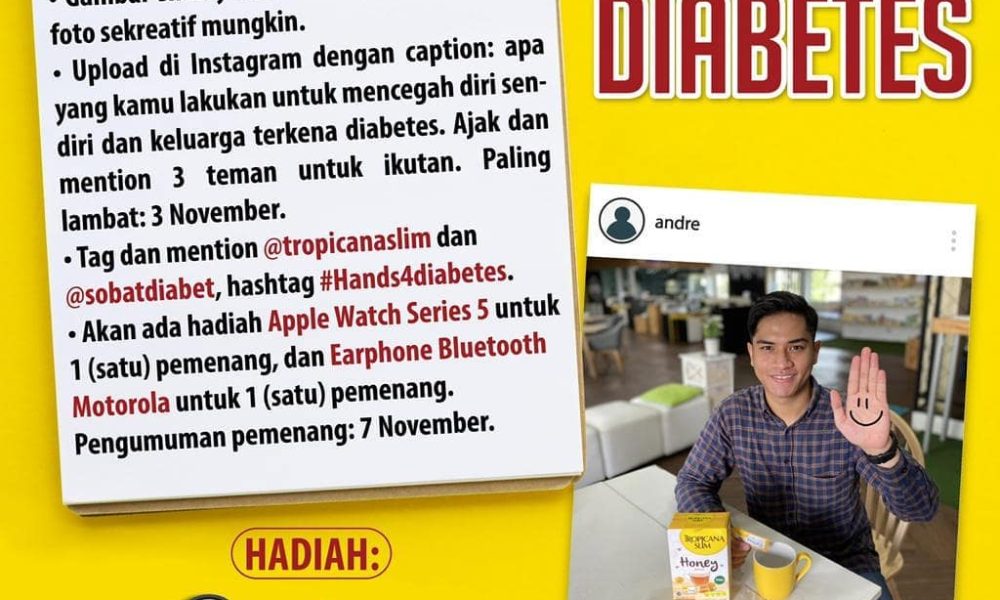 #Hands4Diabetes Tropicana Slim dan Sobat Diabet 2020