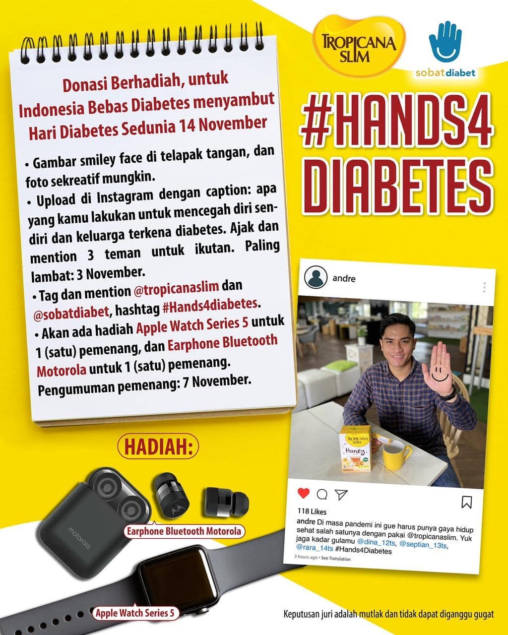 #Hands4Diabetes Tropicana Slim dan Sobat Diabet 2020