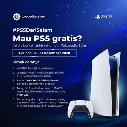 PS5 dari Tokopedia Salam 2020