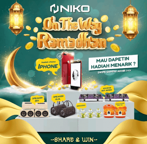 Giveaway Niko OTW Ramadhan Berhadiah 15gr Emas, iPhone, Speaker, dll