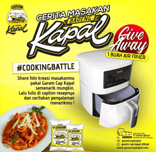 Lomba Kreasi Masakan Garam Cap Kapal Berhadiah Air Fryer