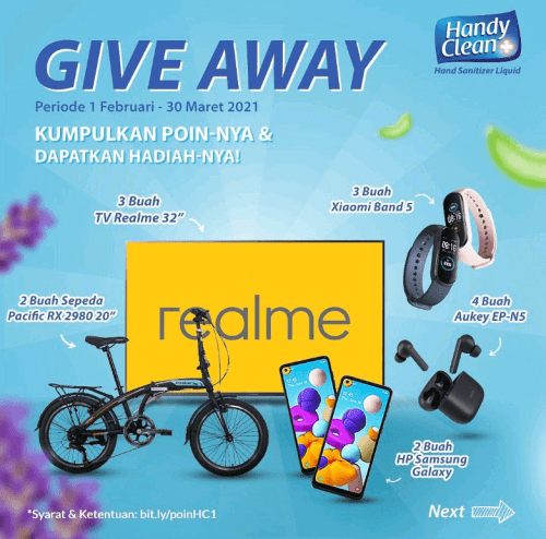 Giveaway Handy Clean Berhadiah Sepeda Lipat, Smart TV, dll