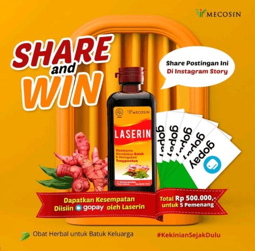 Kuis Share Win Laserin Berhadiah Gopay Total 500 RIBU Rupiah