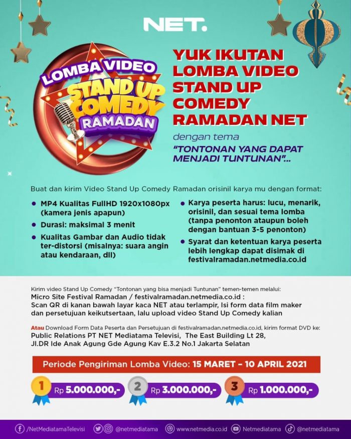 Lomba Video Stand Up Comedy Ramadan NET Hadiah Total 9 JUTA