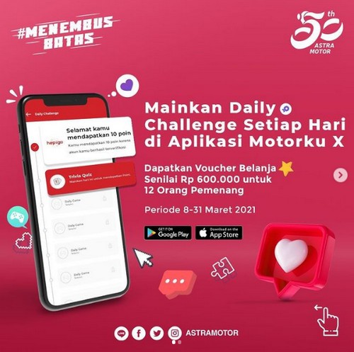 Kuis Motorku X App Berhadiah Voucher Belanja 600K untuk 12 Orang