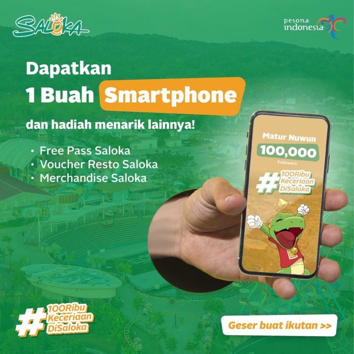 Giveaway 100Ribu Keceriaan Saloka Hadiah Smartphone, Voucher, dll