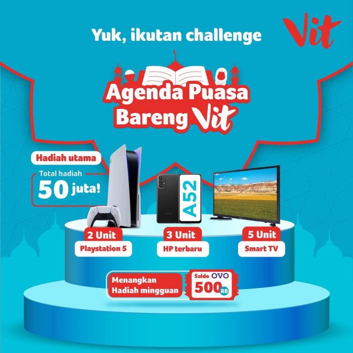 Kuis Agenda Puasa Bareng VIT Berhadiah PS 5, HP, Smart TV, dll