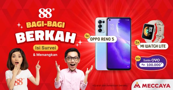 Kuis Survei Pelanggan Meccaya Hadiah Oppo Reno5, Mi Watch, dll