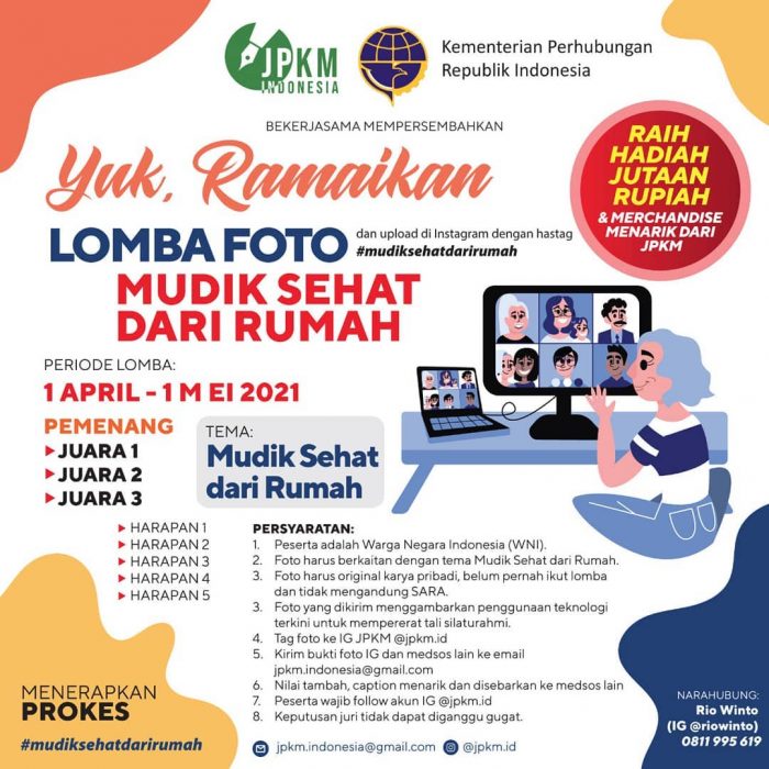 Lomba Foto Mudik Sehat dari Rumah Hadiah Total Jutaan Rupiah