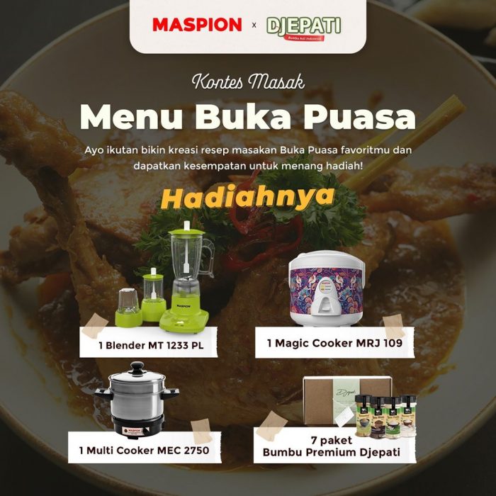 Lomba Resep Buka Puasa Hadiah Blender, Magic Cooker, dll