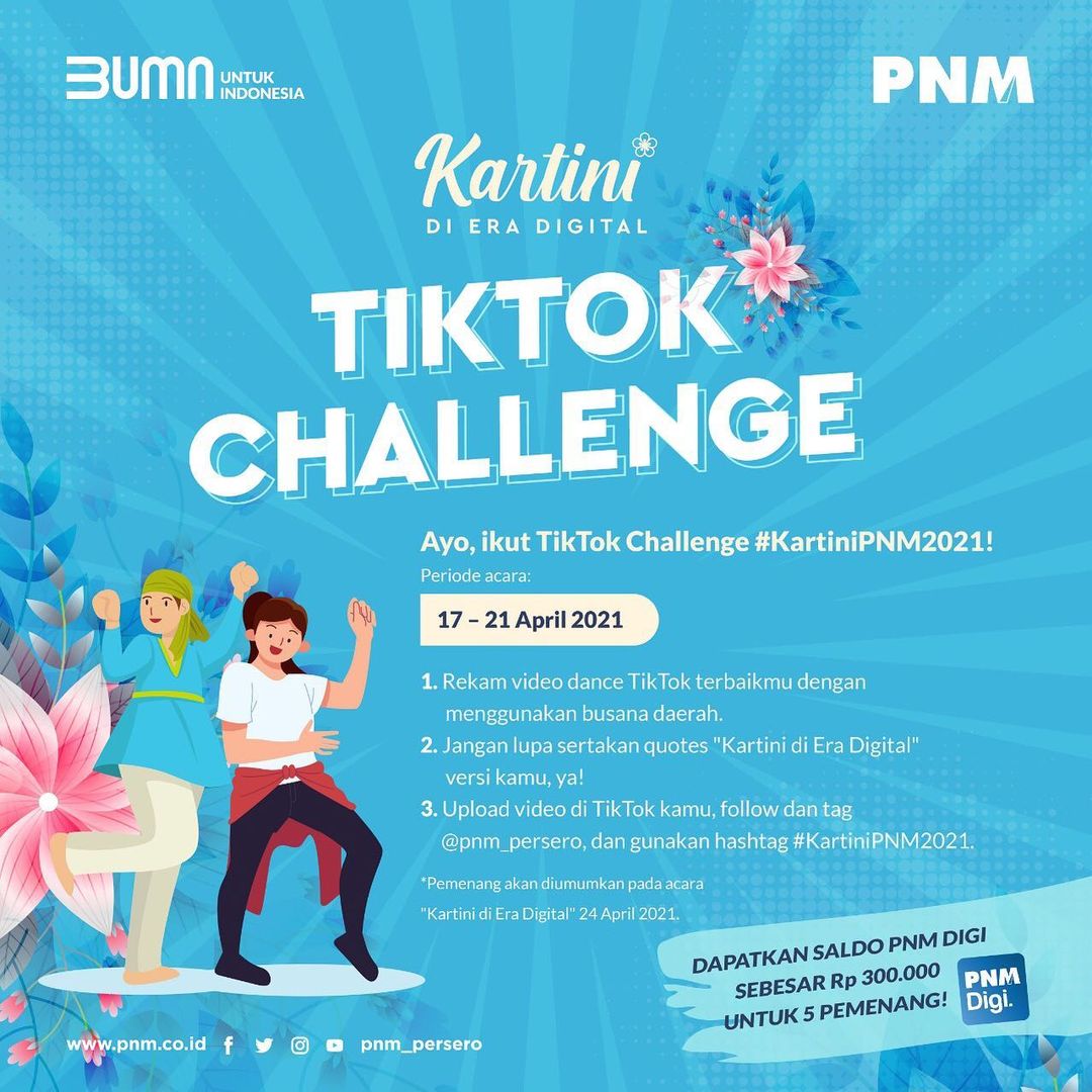 Lomba TikTok Kartini PNM 2021 Hadiah Saldo Rp 1,5 JUTA