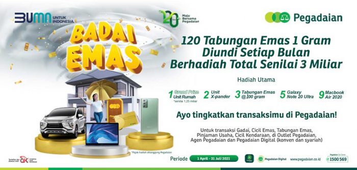 Program Badai Emas Pegadaian Berhadiah Rumah, Mobil, dll