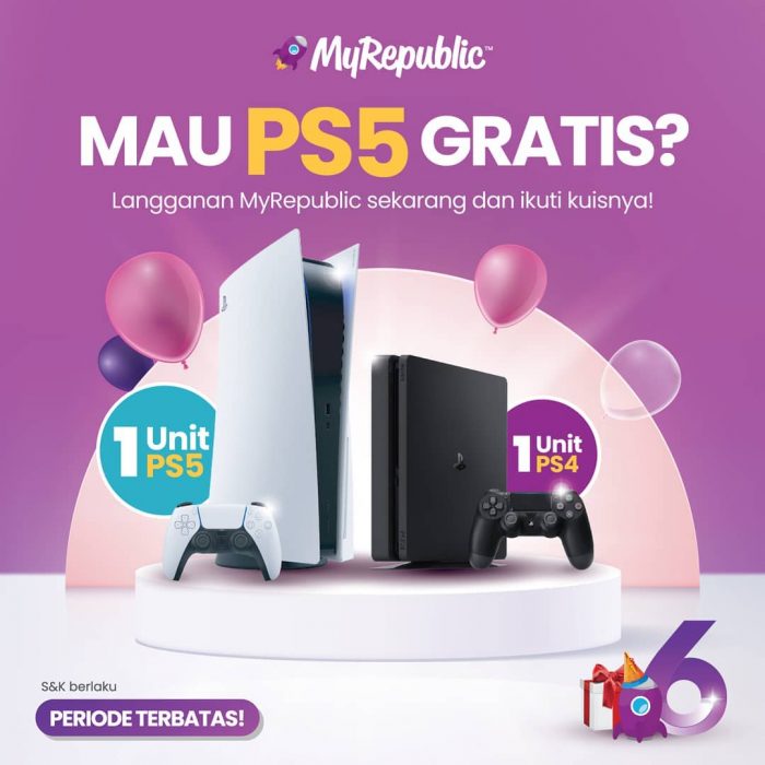 Promo Langganan Internet MyRepublic Berhadiah Playstation 5 &amp; PS4