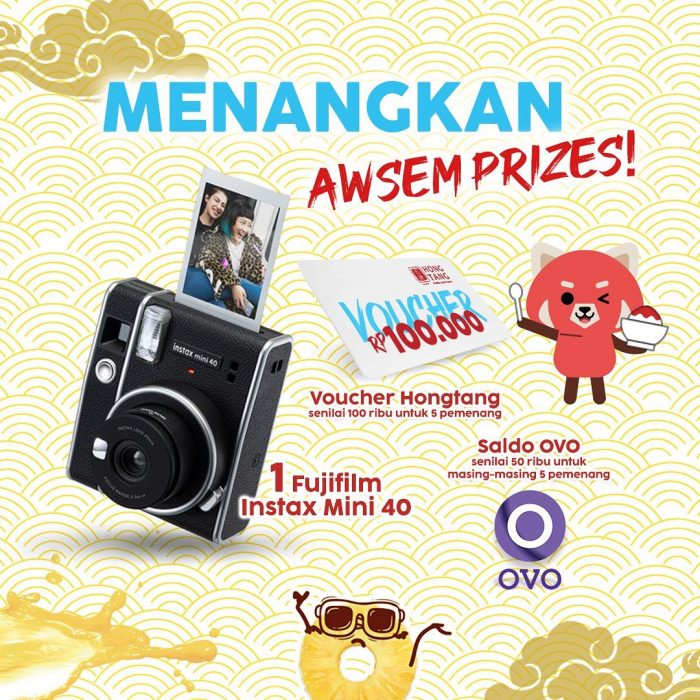 Giveaway Awsem Asian Dessert Berhadiah Fujifilm Instax, OVO, dll