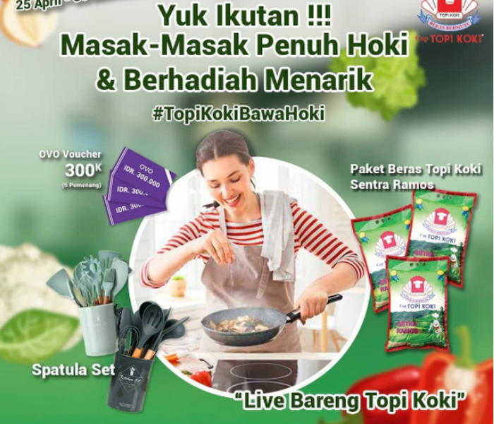 Kontes Masak Topi Koki Menangkan Spatula Set, OVO & Produk Beras