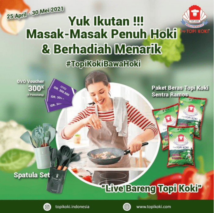 Kontes Masak Topi Koki Menangkan Spatula Set, OVO & Produk Beras