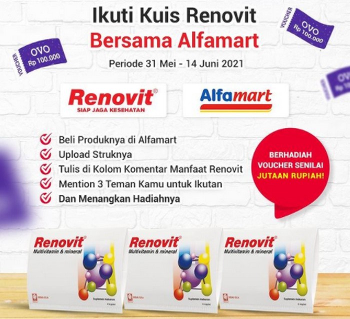 Kuis Renovit Bersama Alfamart Berhadiah Voucher OVO Jutaan Rupiah