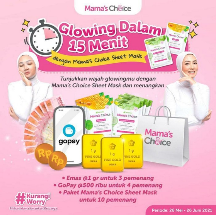 Lomba Glowing Dalam 15 Menit Berhadiah Emas, Gopay & Masker