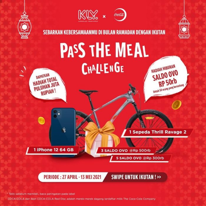 Pass The Meal Challenge Hadiah iPhone 12, Sepeda, dll