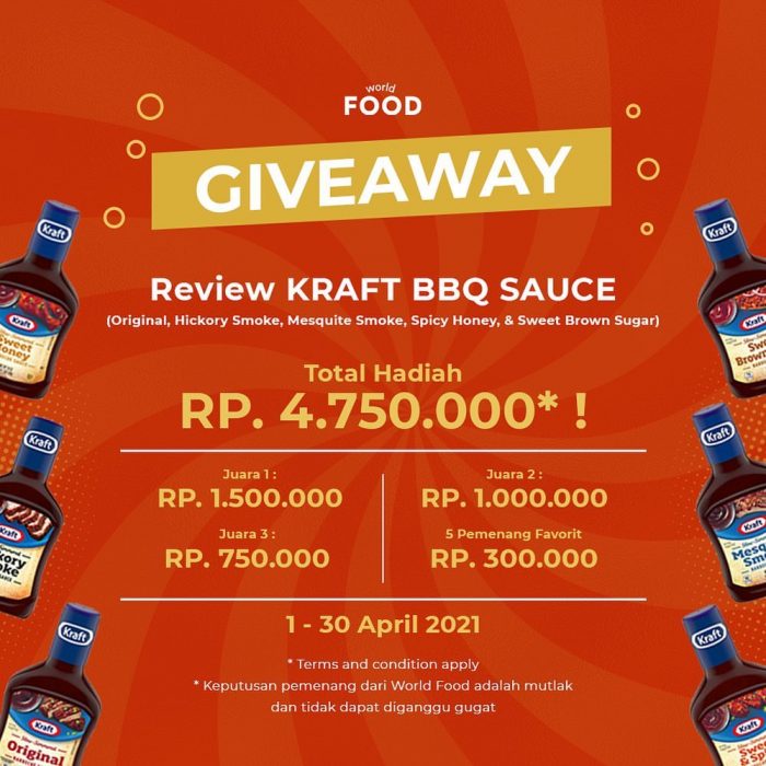 Lomba Review Kraft BBQ Sauce Berhadiah Total Rp 4,7 JUTA +