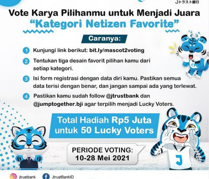 Vote Karya Desain Maskot JTrust Bank Berhadiah Total 5 Juta