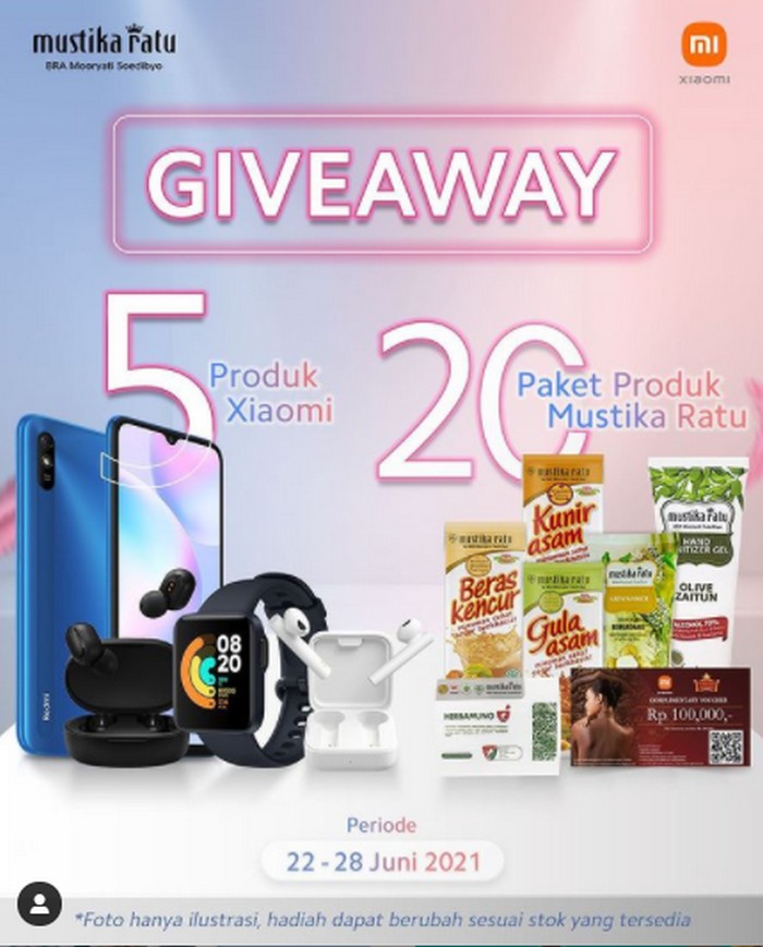 Giveaway IG Mustika Ratu Berhadiah 5 unit Produk Xiaomi