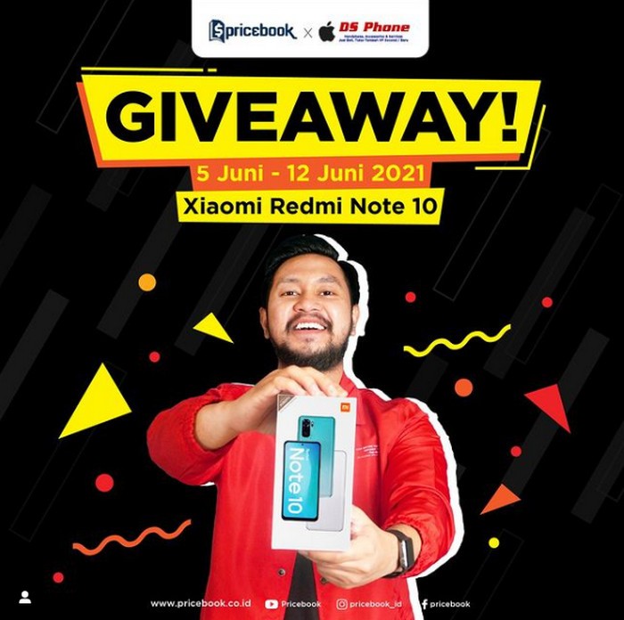 Giveaway IG Pricebook Berhadiah Smartphone Xiaomi Redmi Note 10