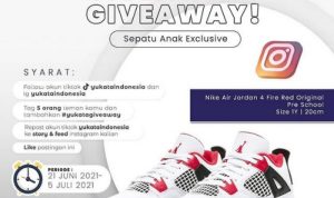 Giveaway Yukata Berhadiah Sepatu Anak Eksklusif Nike Air Jordan 4 Fire Red