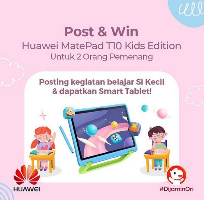 Kontes Kegiatan Belajar Si Kecil Berhadiah 2 unit Huawei MatePad T10