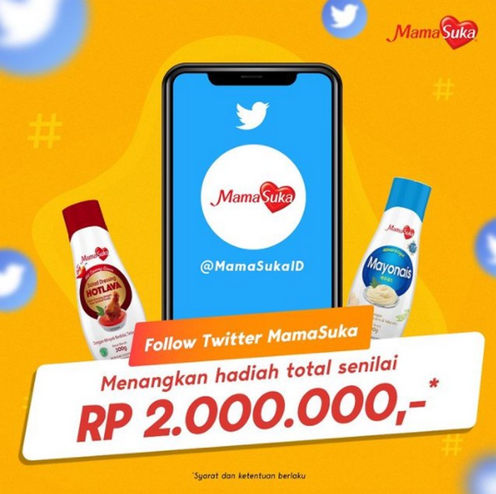 Kuis Follow Twitter MamaSuka Berhadiah Voucher Belanja Total 2 Juta