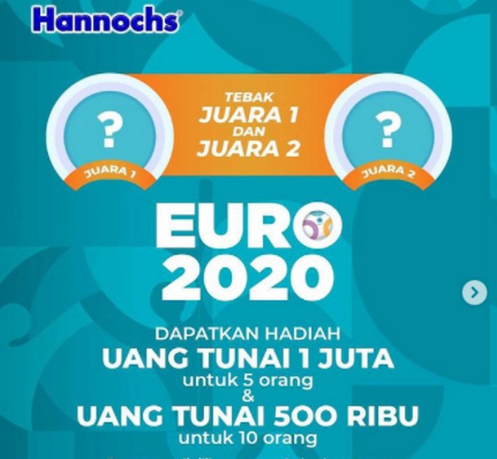 Kuis Tebak Juara Euro 2020 Berhadiah Uang Total 10 Juta dari Hannochs