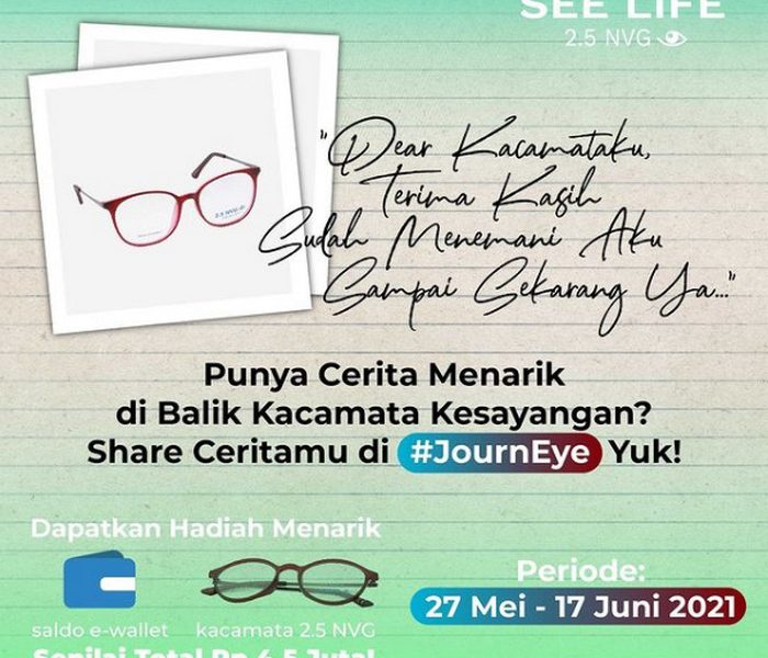 Lomba Cerita Kacamata Kesayangan Berhadiah Total Senilai Rp 4,5 Juta