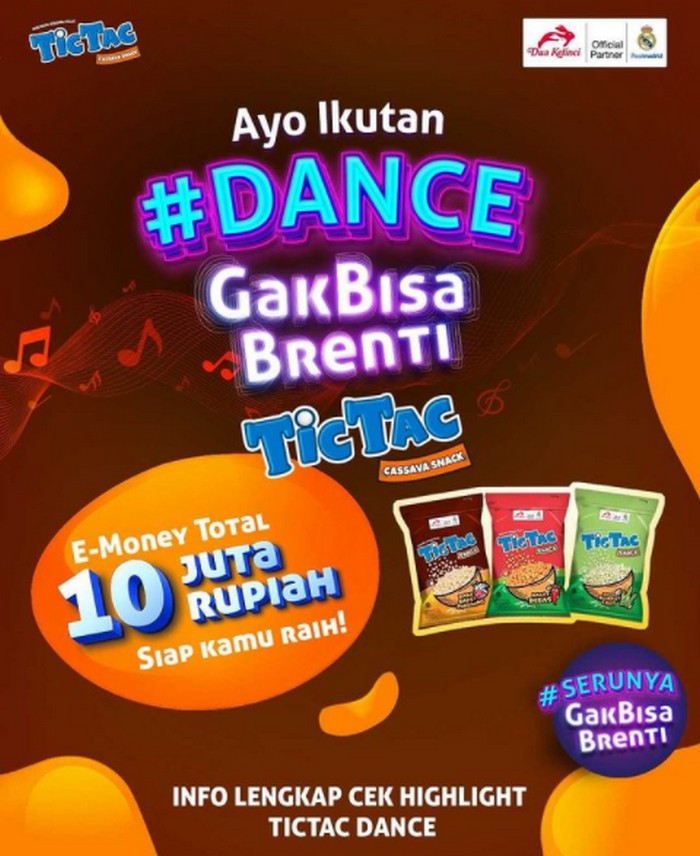 Lomba Dance Gak Bisa Brenti Berhadiah E-Money Total 10 Juta dari TicTac